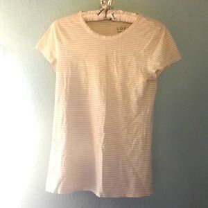 Loft vintage soft t short white with gold stripe xs